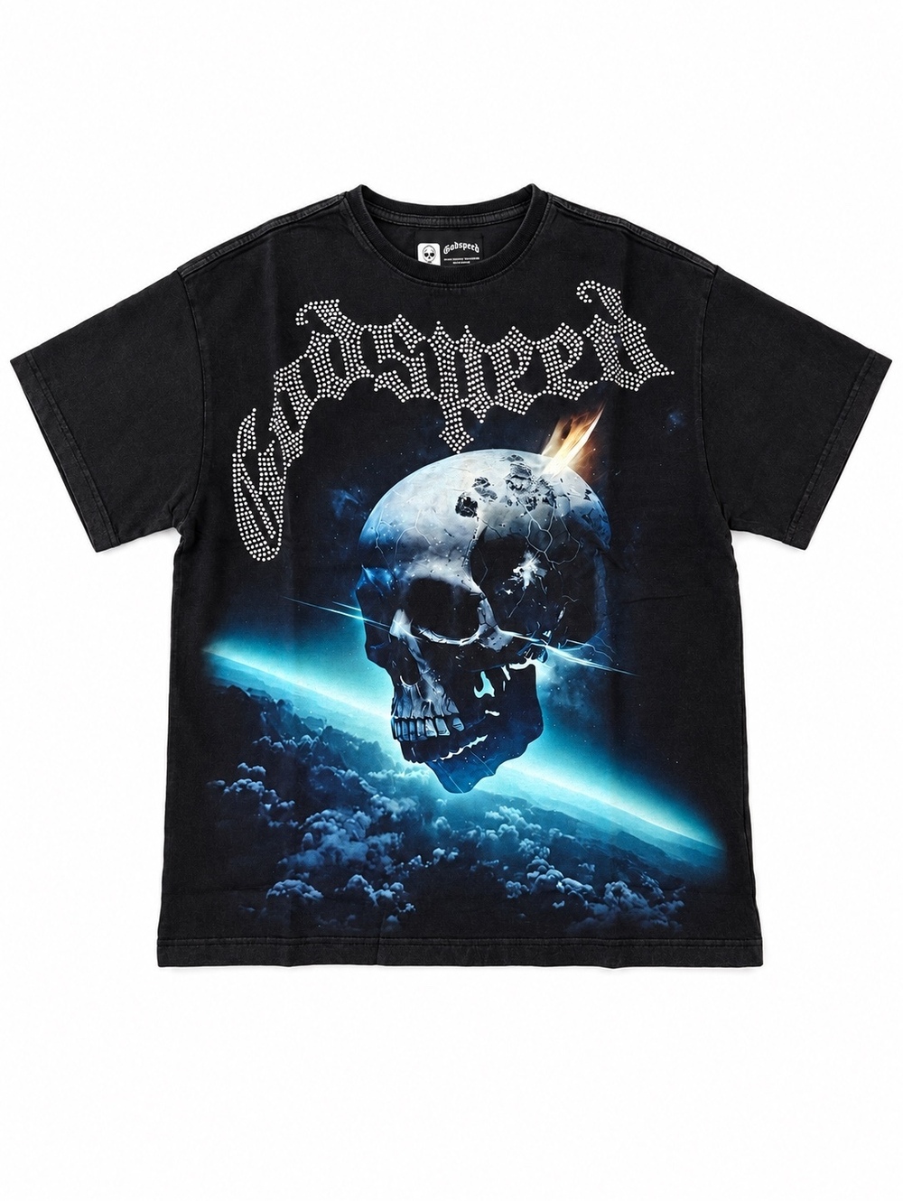 Godspeed Rarity Collection Skull Rhinestone Graphic T-Shirt XS